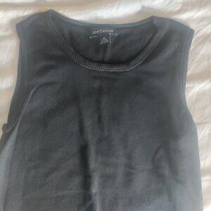 Black Silk Sleeveless Blouse with Collar Detailing Anne Taylor
